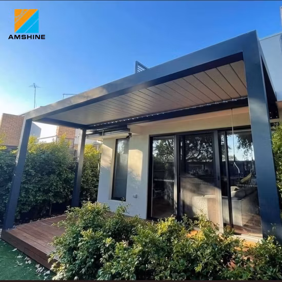 주문을 받아서 만들어진 조정가능한 옥외 파라솔 전망대는 자동화된 판금 지붕 알루미늄 Pergola 가격을 방수 처리합니다